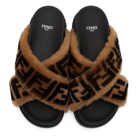 shearling fendi slides women|fendi mules for sale.